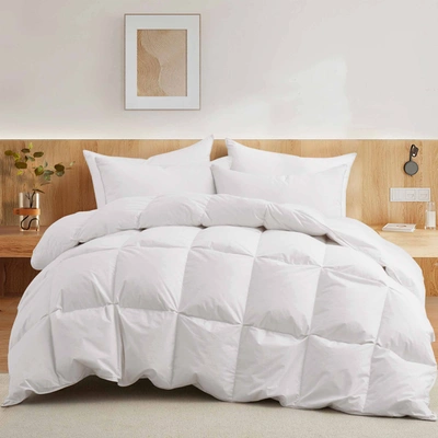 Peace Nest Feather And Down Comforter Pinch Pleated Craft 100% Cotton Shell, King Or Full
