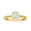 Canaria Fine Jewelry Canaria Opal Twisted Shank Ring In 10kt Yellow Gold In Blue