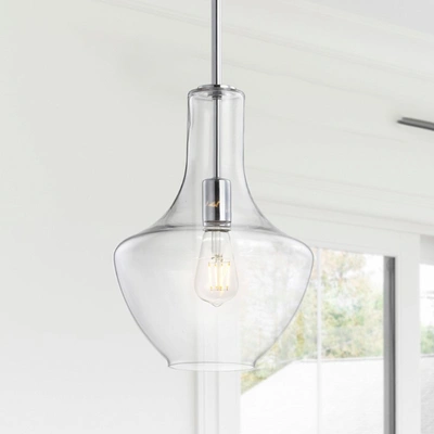 Jonathan Y Watts 10.5" Glass/metal Led Pendant