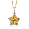 ROSS-SIMONS SMOKY QUARTZ AND CITRINE STAR PENDANT NECKLACE WITH . WHITE TOPAZ IN 18KT GOLD OVER STERLING