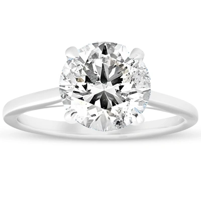 Pompeii3 2 Ct Diamond Solitaire Engagement Ring 14k White Gold Cathedral Mount In Multi