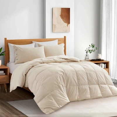 Peace Nest All Season Organic Cotton Comforter Down And Feather Fiber Fill Duvet Insert Gots Cert In White