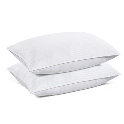 Puredown Peace Nest Soft Down Feather Blend Bed Pillows Geometric Pattern In White