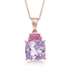 ROSS-SIMONS AMETHYST AND . RHODOLITE GARNET PENDANT NECKLACE IN 18KT ROSE GOLD OVER STERLING