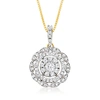 Ross-simons Diamond Cluster Pendant Necklace In 14kt Yellow Gold In Silver