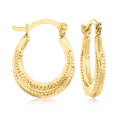 Canaria Fine Jewelry Canaria 10kt Yellow Gold Dotted Hoop Earrings