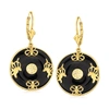 Ross-simons Jade "good Fortune" Butterfly Drop Earrings In 18kt Gold Over Sterling In Black