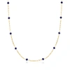 Rs Pure By Ross-simons Sapphire Bead Station Paper Clip Link Necklace In 14kt Yellow Gold In Multi