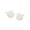 Ross-simons 13-14mm Cultured Baroque Pearl Stud Earrings In 14kt Yellow Gold In Silver