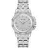 Bulova Crystal Octava Womens Crystal Accent Silver Tone Stainless Steel Bracelet Watch 96l305 In Silver