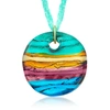 Ross-simons Italian Multicolored Murano Glass Bead Pendant Necklace With 18kt Gold Over Sterling In Multi
