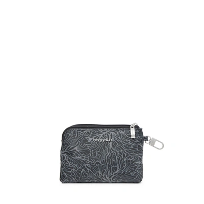Baggallini On The Go Daily Rfid Pouch In Midnight Blossom Print