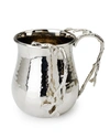 CLASSIC TOUCH DECOR 6" NICKEL WASH CUP-LEAF DESIGN