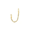 Rs Pure By Ross-simons Diamond-accented Double-piercing Single Earring In 14kt Yellow Gold In White