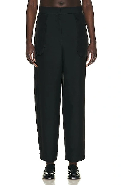 The Row Claudiu Wide-leg Trousers With Mesh Pockets In Black