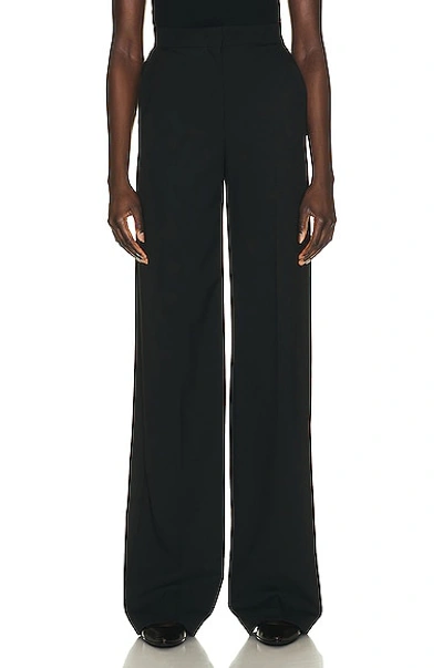 The Row Delton Wool And Mohair High-rise Trousers In Black