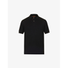 Paul Smith Black Cotton 'artist Stripe' Placket Polo Shirt In Black