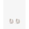Tom Wood Sterling Silver Nova Huggies Zirconia Earrings In Silver