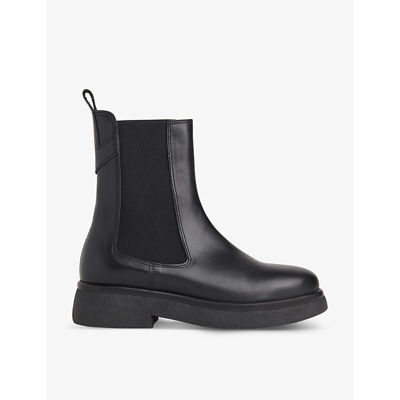 Whistles High Leather Chelsea Boots In Black