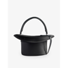 MOSCHINO MOSCHINO BLACK TOP HAT-SHAPED WOVEN TOP-HANDLE BAG