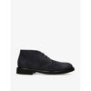 DOUCAL'S DOUCALS MEN'S NAVY PANELLED LACE-UP SUEDE CHUKKA BOOTS