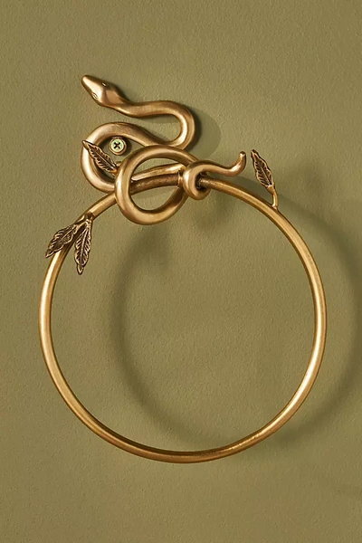 Anthropologie Serpentine Brass Towel Ring In Brown