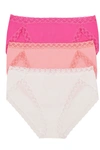 Natori Bliss French Cut Briefs 3 Pack Panty In Rose