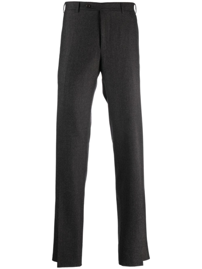 Canali Straight-leg Wool Tailored Trousers In Black