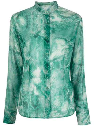 Ermanno Scervino Animal-print Long-sleeve Shirt In S4305