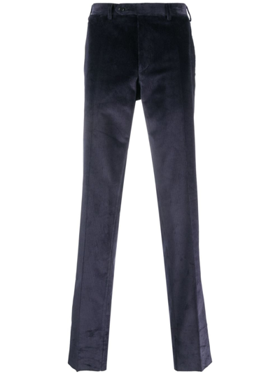 Canali Straight-leg Velvet Corduroy Trousers In Grau