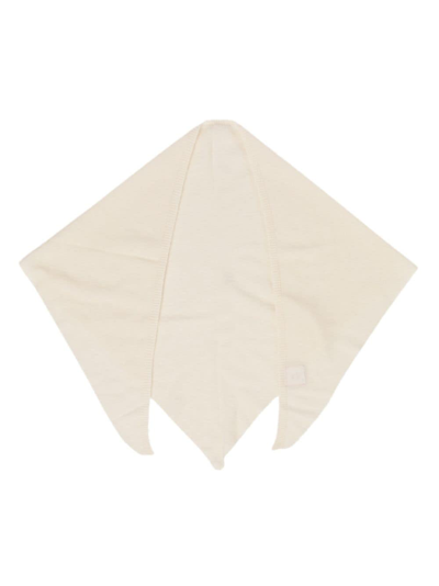 Cashmere In Love Aman Fine-knit Triangle Scarf In White
