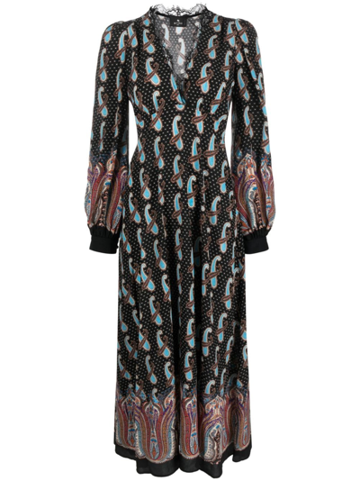 Etro Printed Silk Midi Dress