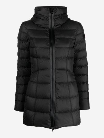 Peuterey Funnel-neck Padded Mid-length Coat In Black