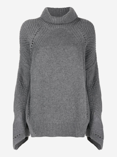 Ermanno Scervino Roll-neck Wool-cashmere Jumper In Grey