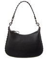 Valentino Rockstud Grainy Leather Hobo Bag In Black