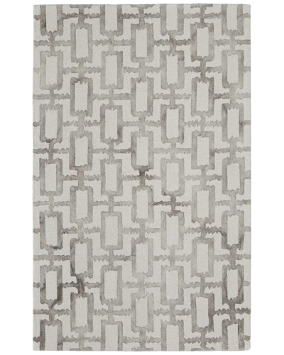 Weave & Wander Marengo Modern Geometric Wool Area Rug In White