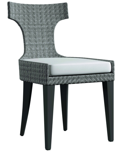 Bernhardt Exteriors Sarasota Wicker Outdoor Side Chair In Grey