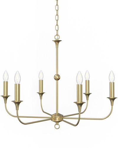 Lumanity Charlotte 6-arm Candle-style Chandelier In Gold