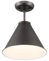 Lumanity Lincoln Tapered Metal 11in Dark Bronze Semi-flush Mount Ceiling Light In Bronze