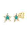 Sabrina Designs 14k 0.27 Ct. Tw. Diamond & Turquoise Star Studs