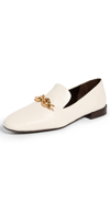 Tory Burch Jessa Leather Chain Loafers In Light Cream Gold