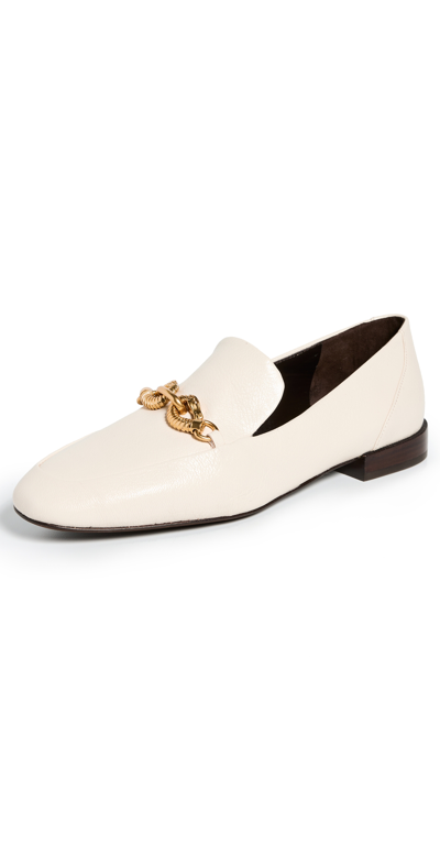 Tory Burch Jessa 皮质乐福鞋 In Light Cream Gold