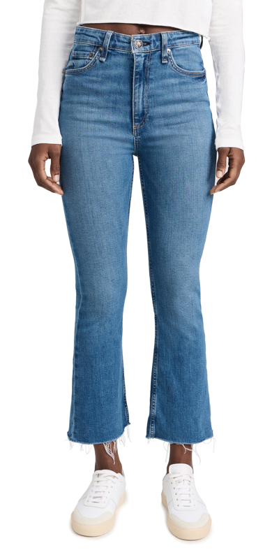 Rag & Bone Casey High-rise Ankle Flare Jeans In Blue