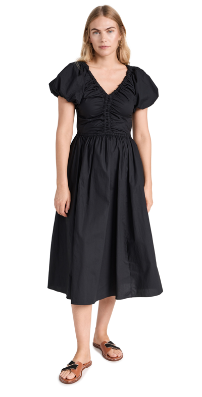 Ulla Johnson Women's Cecile Poplin Midi-dress In Black