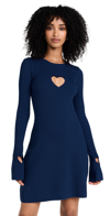 Mach&mach Navy Heart Minidress In Navy Blue