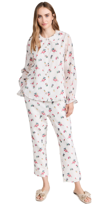 Hill House Home The Rosemary Pajama Set In Ivory Ikat