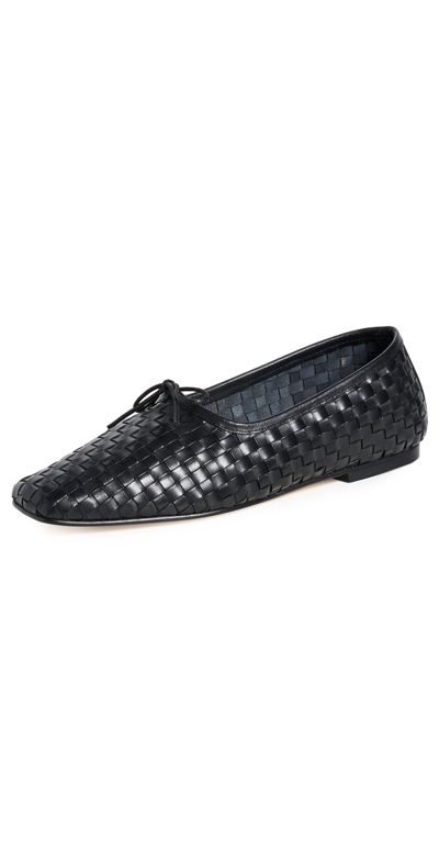 Freda Salvador Jada Flats Black Closed Woven Calf 5.5 In Black Woven