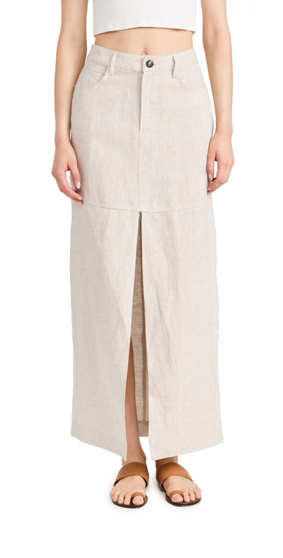 Reformation Tazz Paneled Linen Maxi Skirt In Neutrals