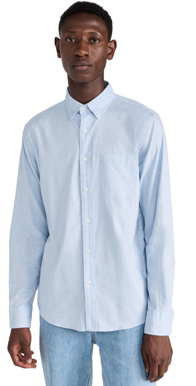 Faherty Stretch Oxford Shirt 2.0 In Blue Heather