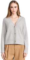 Vince 3 Button Boxy Cardigan In Soft Grey